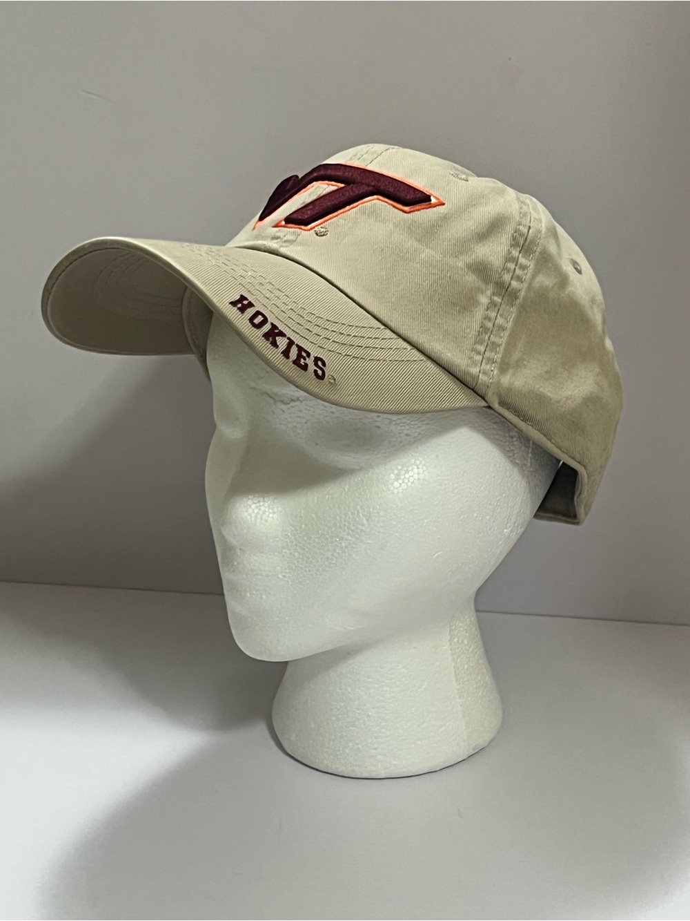 🆕 Virginia Tech Hokies VT Adjustable Baseball Cap Hat Tan NWT
